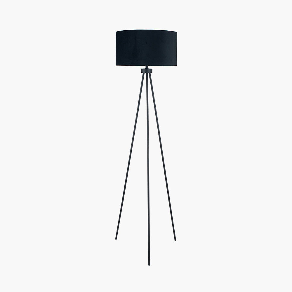 Sophisticated Matt Black Tripod Floor Lamp – Minimalist Metal Design  