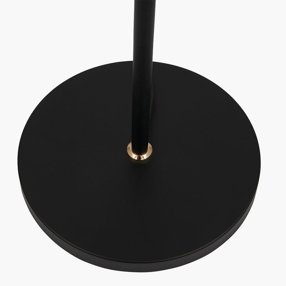 Contemporary Black Floor Lamp – Smoke Glass Globe Shades & LED Compatible