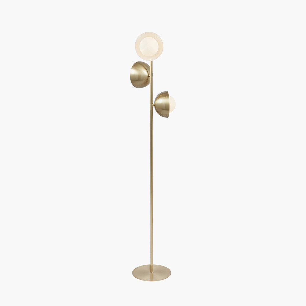 Modern Brushed Brass Floor Lamp – Sculptural Multi Light Design