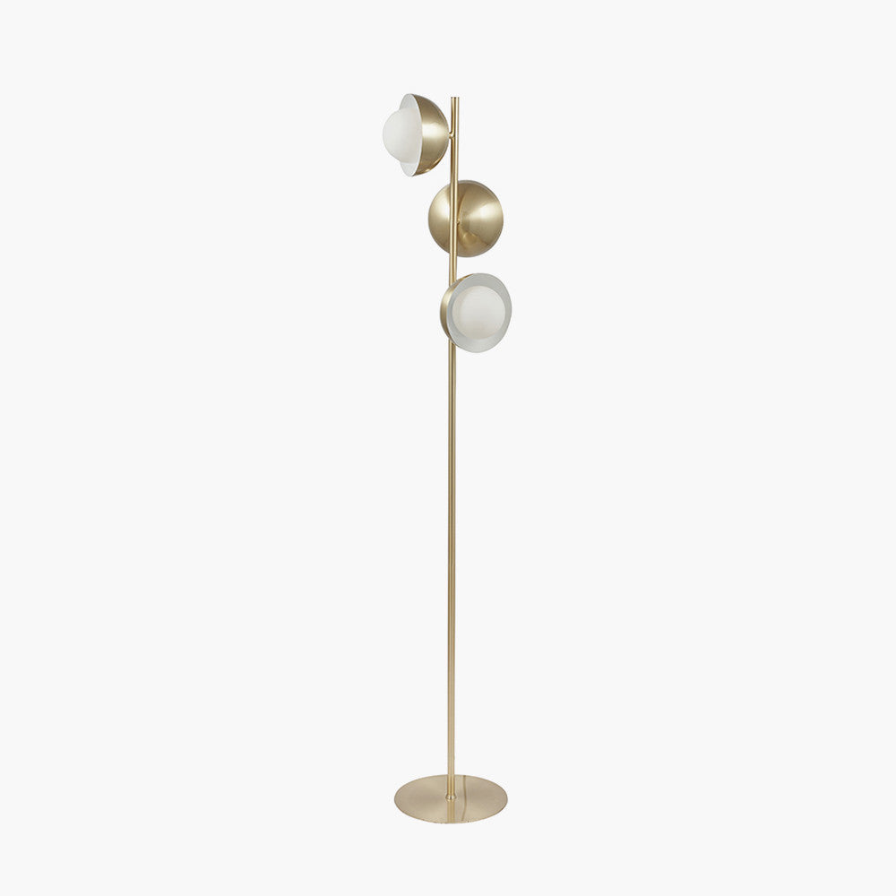Modern Brushed Brass Floor Lamp – Sculptural Multi Light Design
