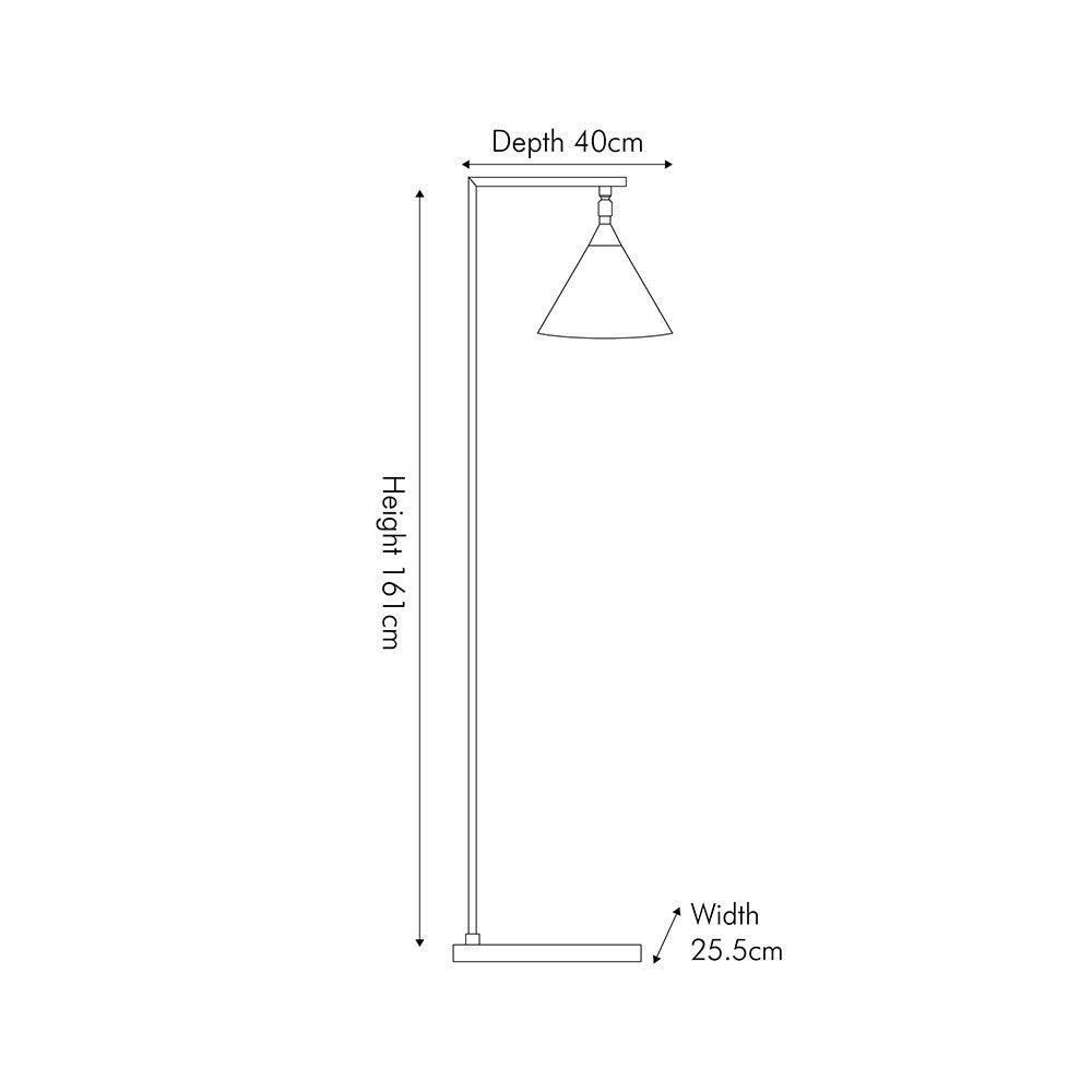 Sophisticated Matt Black & Antique Brass Floor Lamp – Modern Metal Design