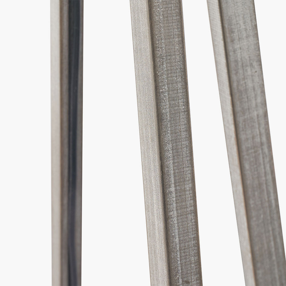 Modern Grey Wash Wooden Tripod Floor Lamp Base – Contemporary Style