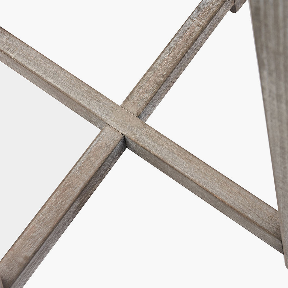 Modern Grey Wash Wooden Tripod Floor Lamp Base – Contemporary Style