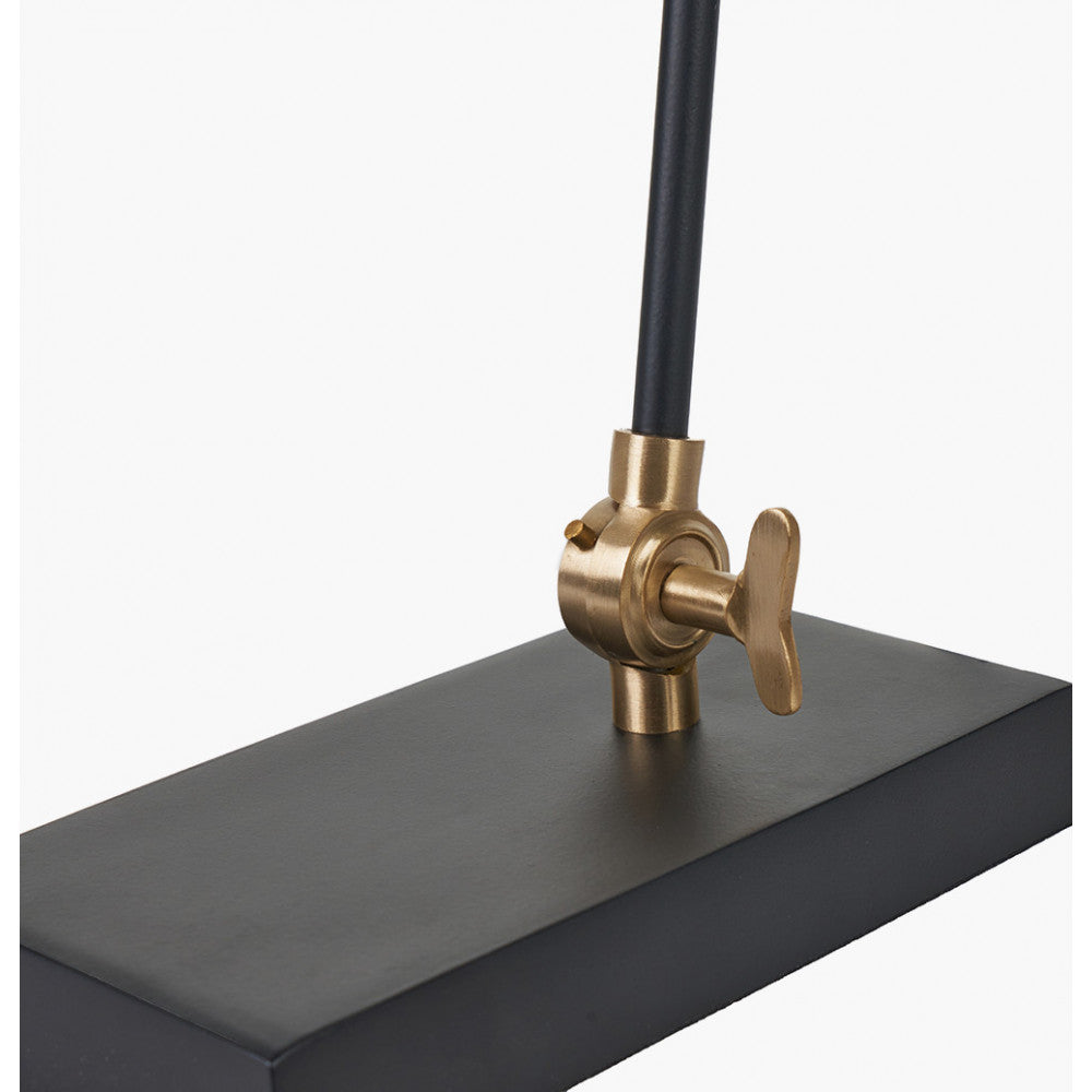 Modern Matt Black Floor Lamp – Angled Design with Brass Accent