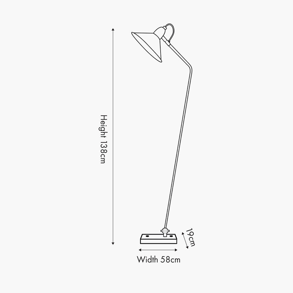 Modern Matt Black Floor Lamp – Angled Design with Brass Accent