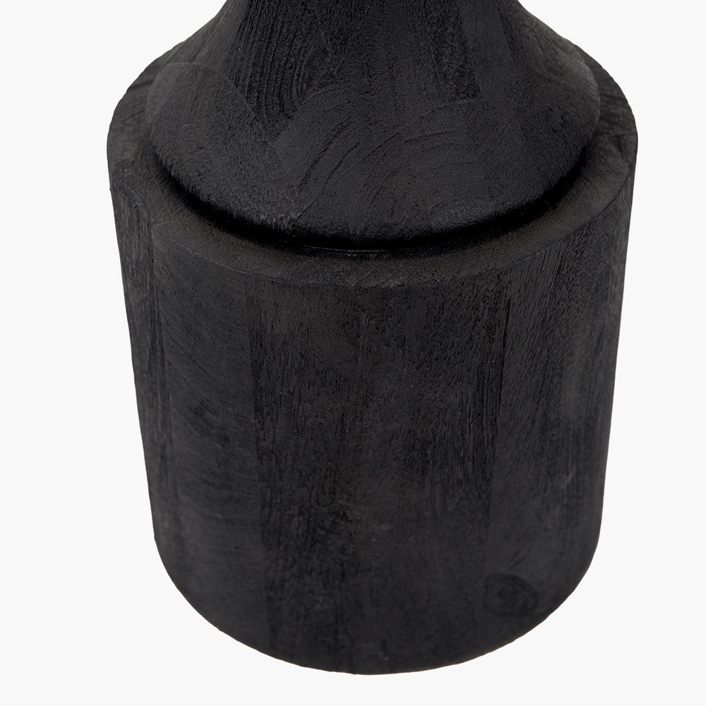 Contemporary Black Mango Wood Floor Lamp - Base Only