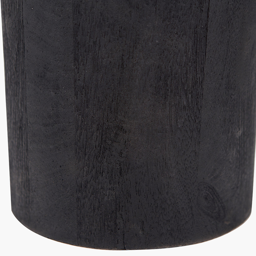 Contemporary Black Mango Wood Floor Lamp - Base Only