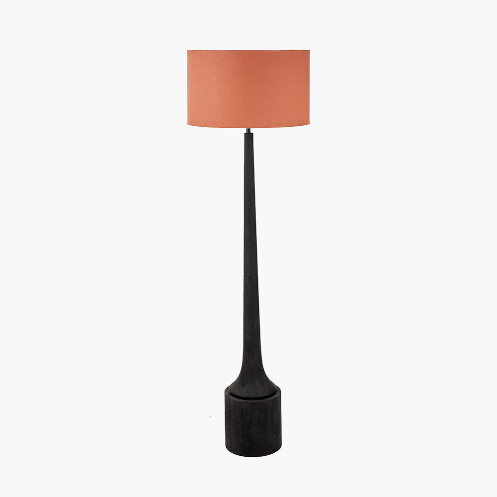 Contemporary Black Mango Wood Floor Lamp - Base Only