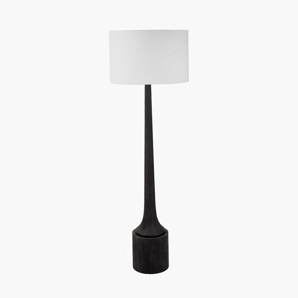 Contemporary Black Mango Wood Floor Lamp - Base Only