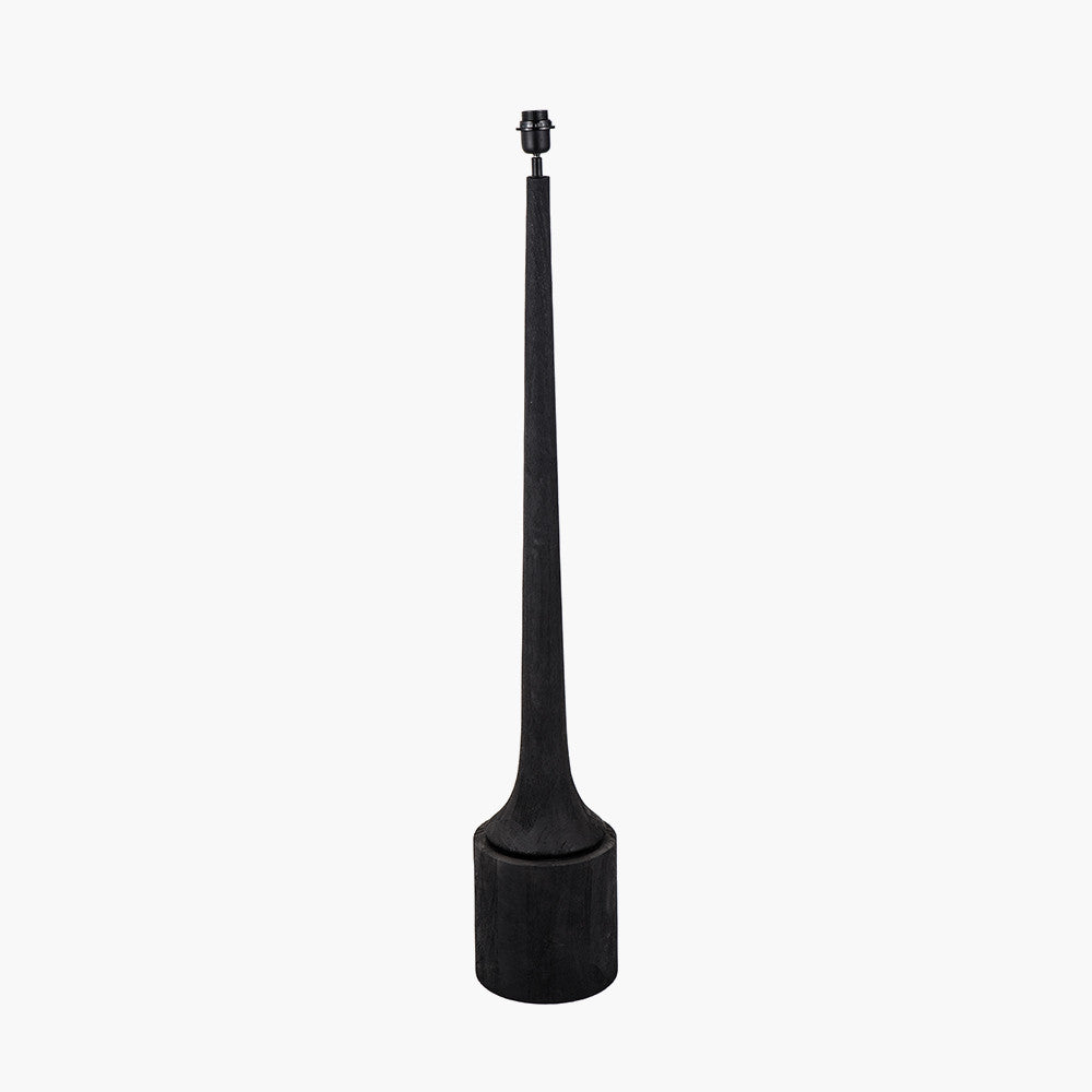 Contemporary Black Wooden Floor Lamp – Minimalist Design & Neutral Shade  
