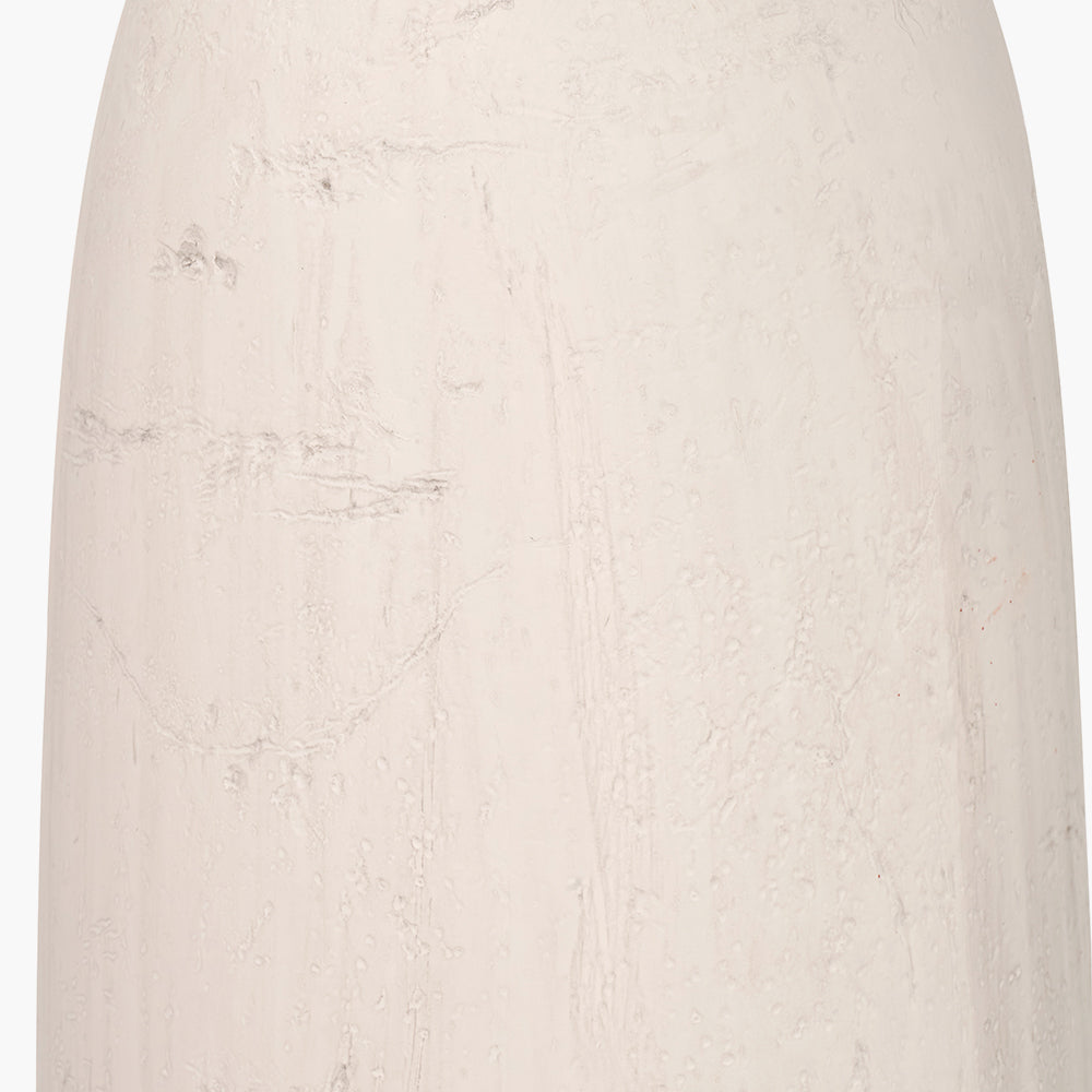 Modern White Ceramic Floor Lamp With An Off White Cotton Shade