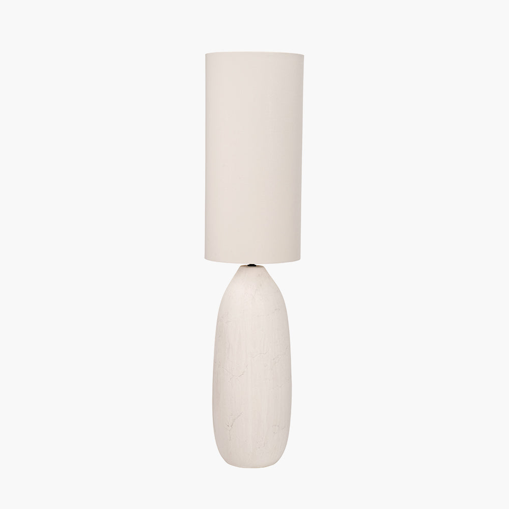 Elegant White Ceramic Floor Lamp – Tall OffWhite Shade & Textured Design  