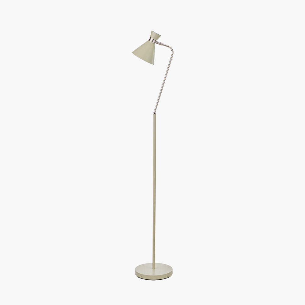 Sage Green & Silver Task Floor Lamp with Adjustable Head