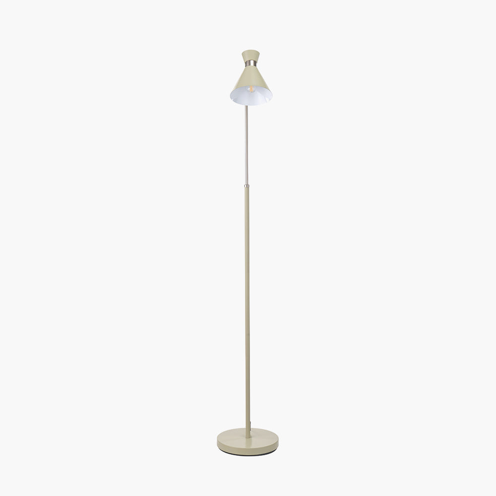 Modern Sage Green Floor Lamp – Brushed Silver Accents & Adjustable Head  