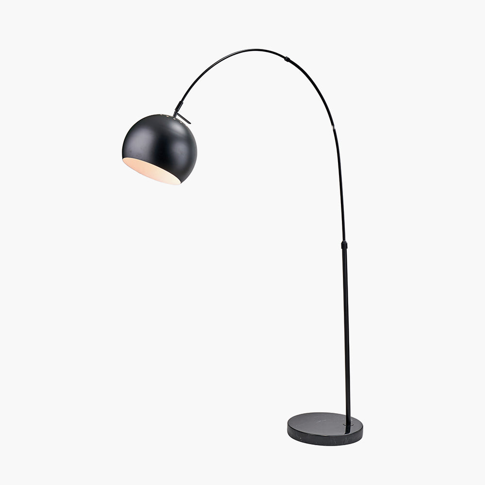 Modern Matt Black Metal Floor Lamp  with Marble Base