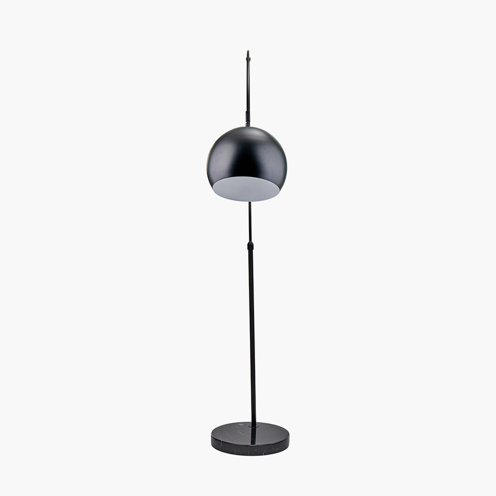 Modern Matt Black Metal Floor Lamp  with Marble Base
