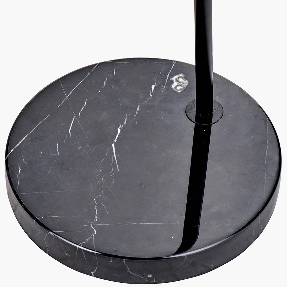 Modern Matt Black Metal Floor Lamp  with Marble Base