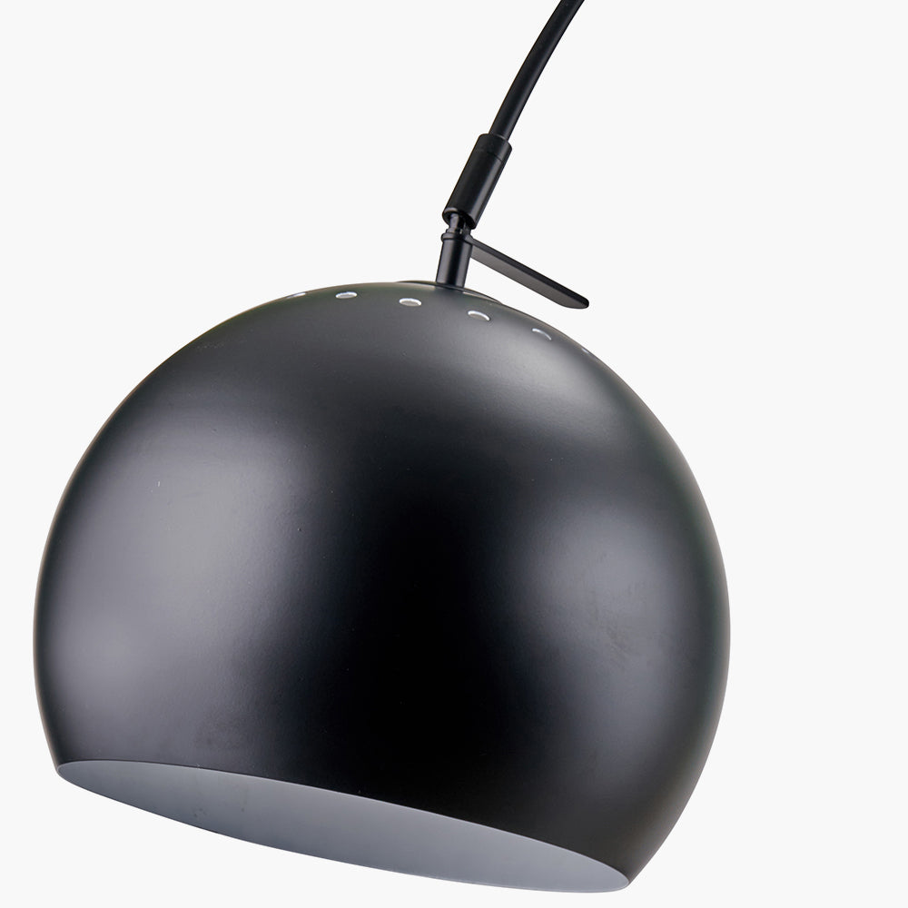 Modern Matt Black Metal Floor Lamp  with Marble Base