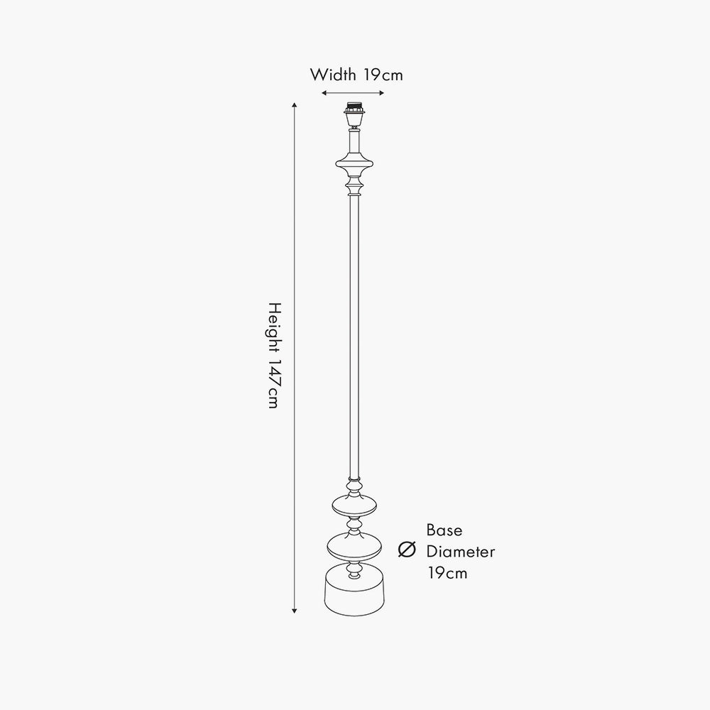 Elegant Matt Black Candlestick Floor Lamp – Base Only - 147cm