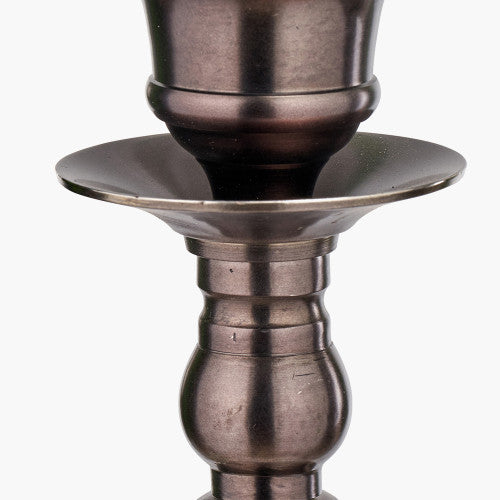 Classic Antique Bronze Metal Candlestick Floor Lamp - Base Only