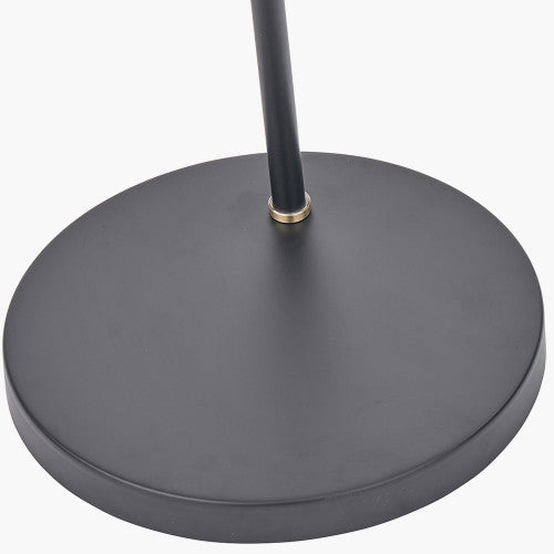 Modern Black Metal & Gold Task Floor Lamp with Adjustable Shade