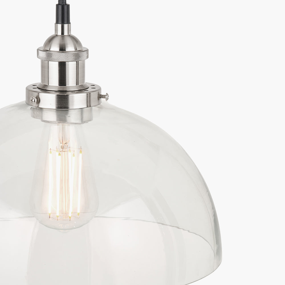 Cecilia Clear Glass Dome Ceiling Light Pendant - 30cm