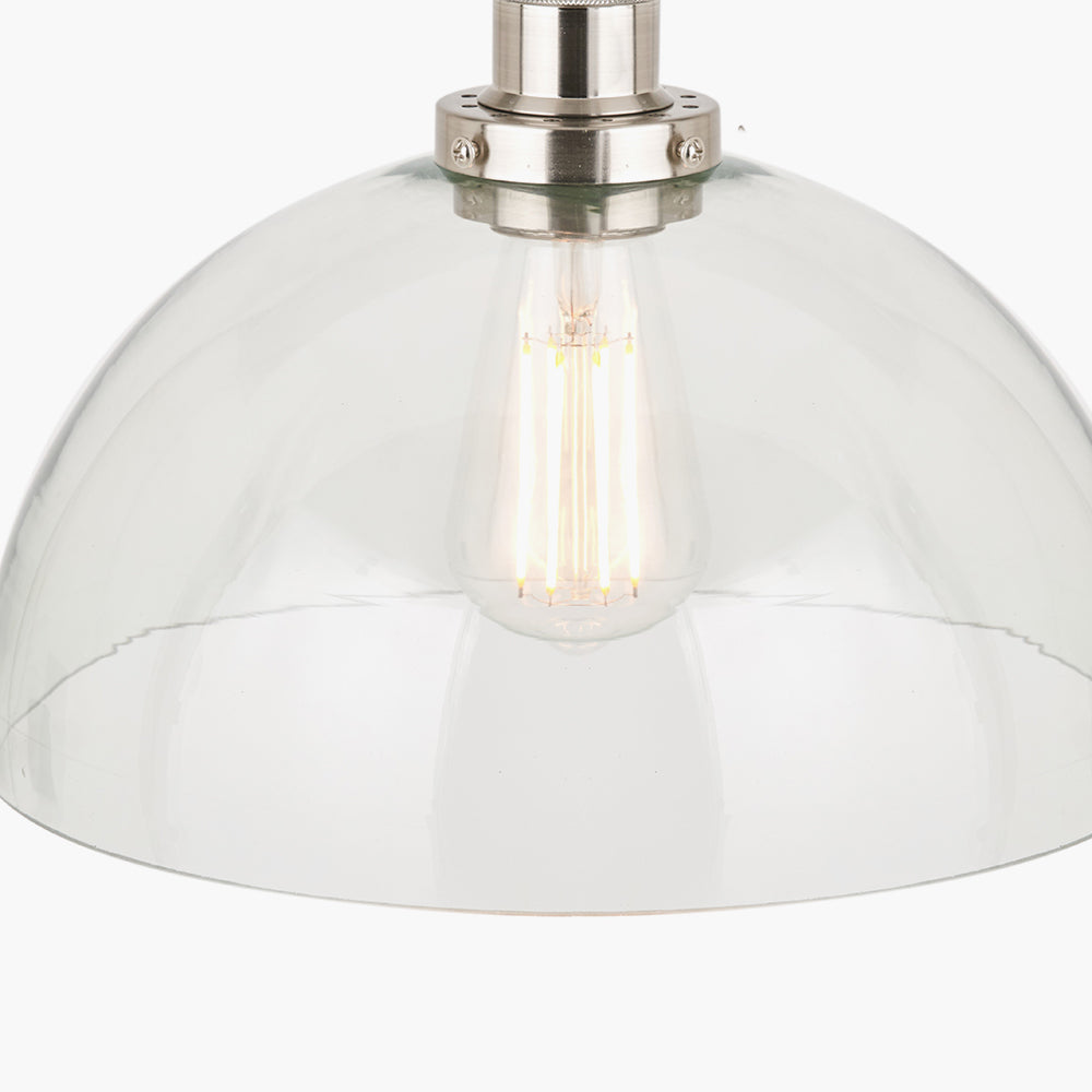 Cecilia Clear Glass Dome Ceiling Light Pendant - 30cm