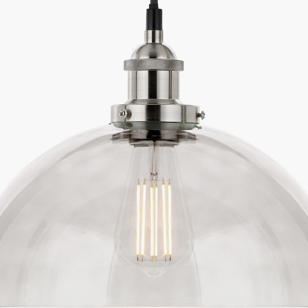 Cecilia Clear Glass Dome Ceiling Light Pendant - 30cm