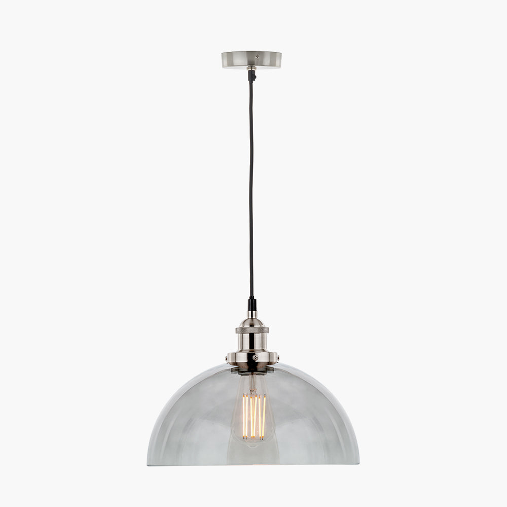 Cecilia Smoked Glass Dome Pendant - 30 cm
