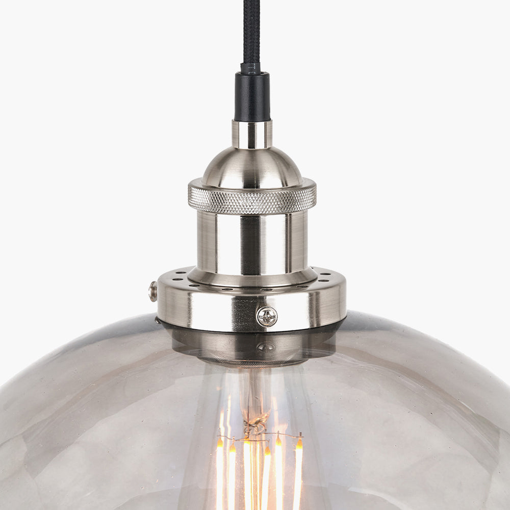 Cecilia Smoked Glass Dome Pendant - 30 cm