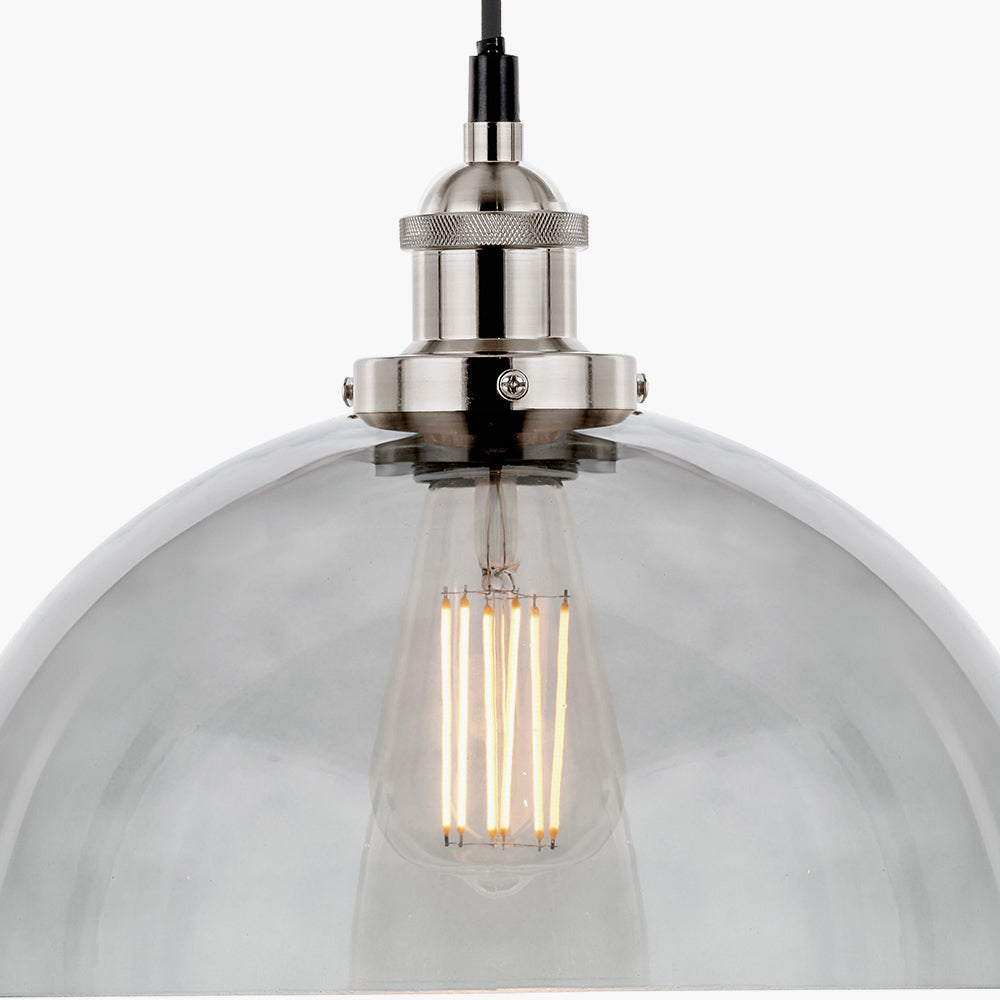 Cecilia Smoked Glass Dome Pendant - 30 cm