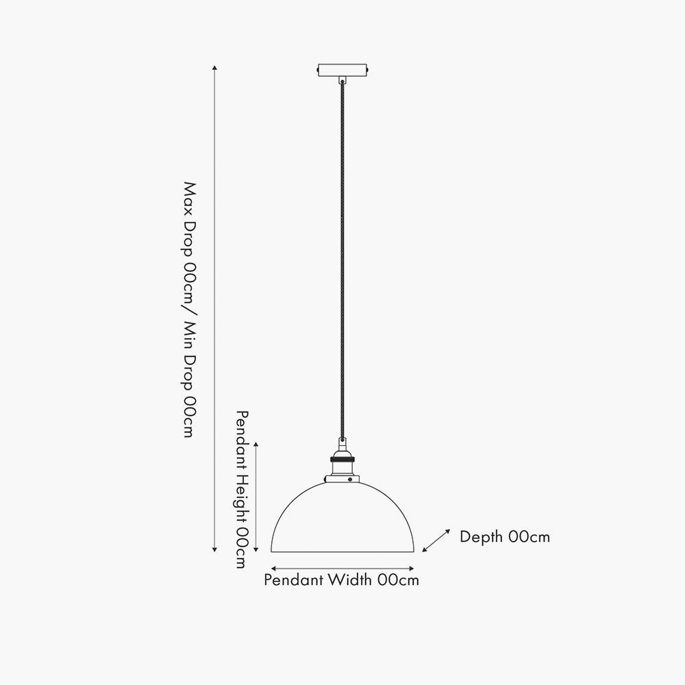 Cecilia Smoked Glass Dome Pendant - 30 cm