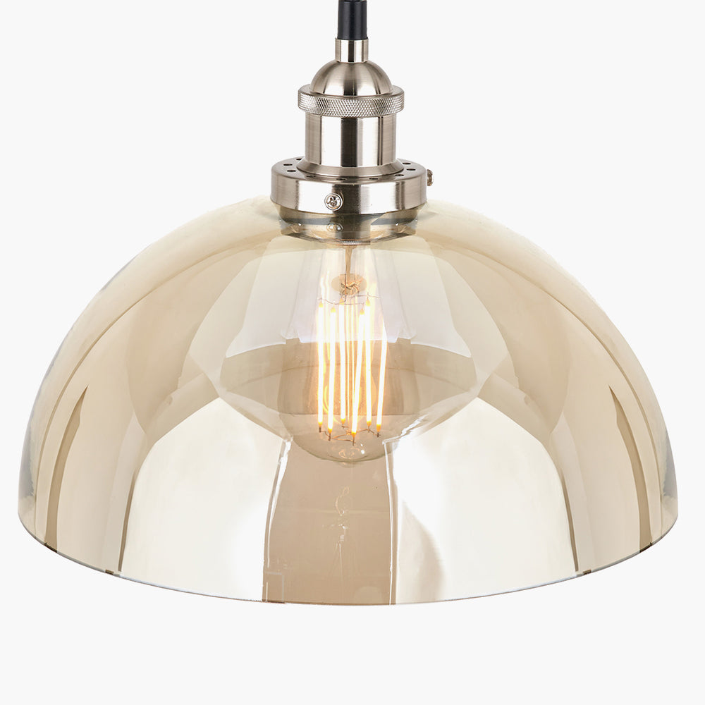 Cecilia Lustre Glass Dome Ceiling Light Pendant - 30 cm