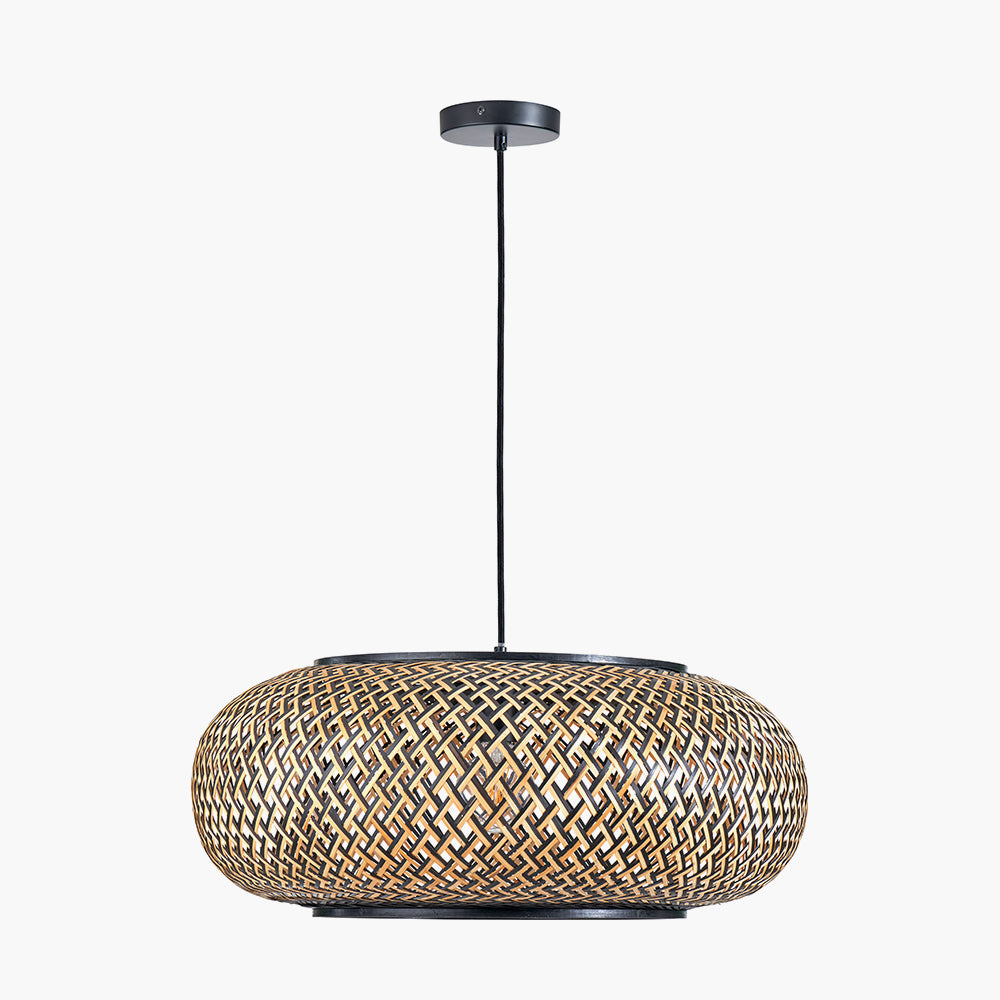Large Natural Rattan Pendant Light - Boho Ceiling Lamp Shade