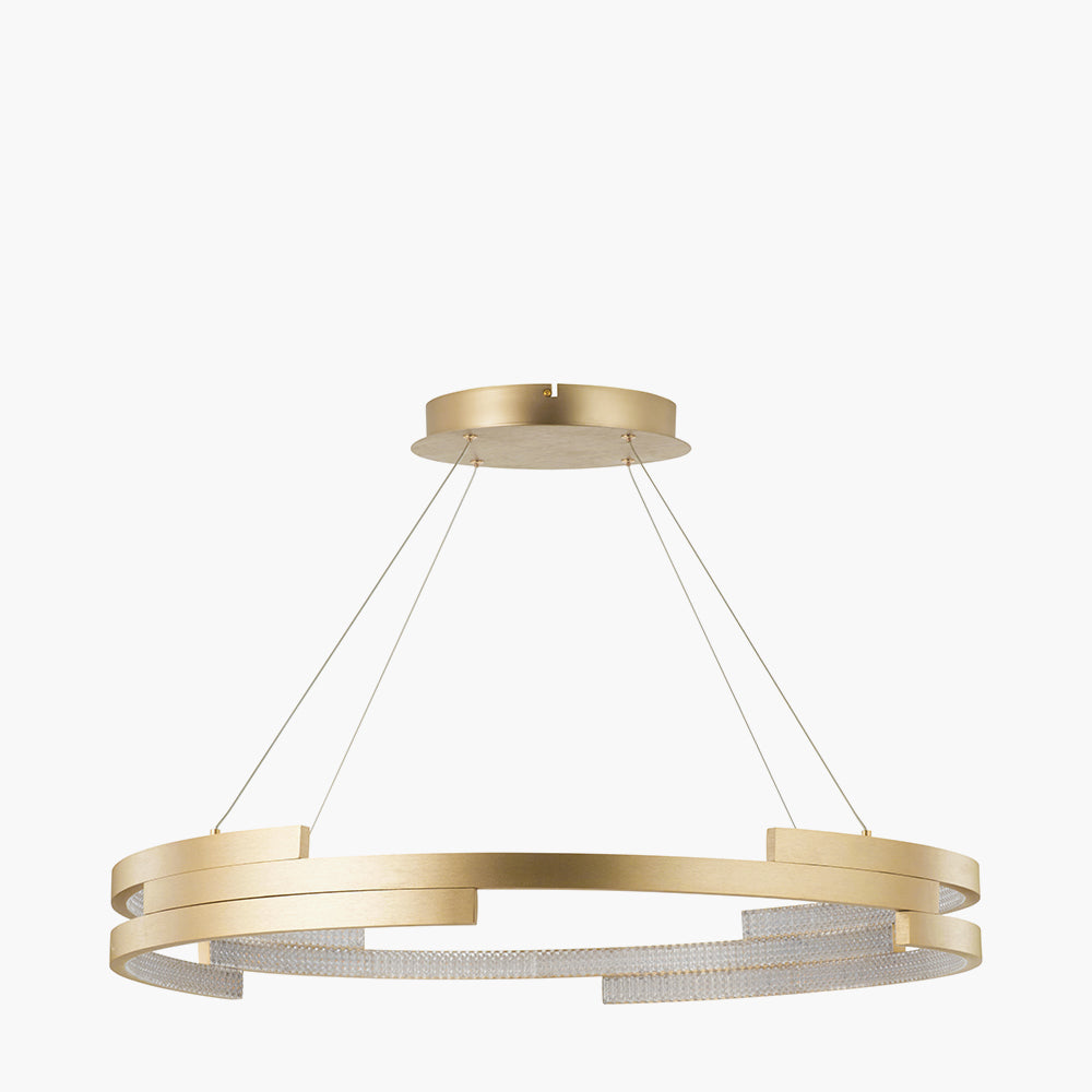 Sienna Gold Metal LED Ring Pendant - 82 cm