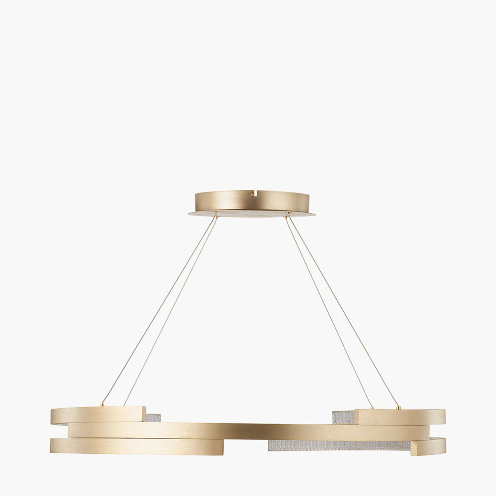 Sienna Gold Metal LED Ring Pendant - 82 cm