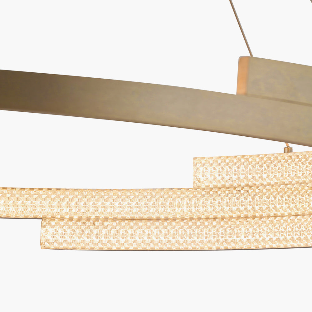 Sienna Gold Metal LED Ring Pendant - 82 cm