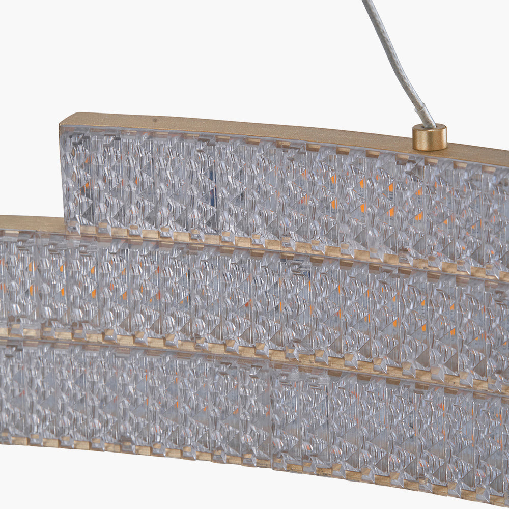 Sienna Gold Metal LED Ring Pendant - 82 cm
