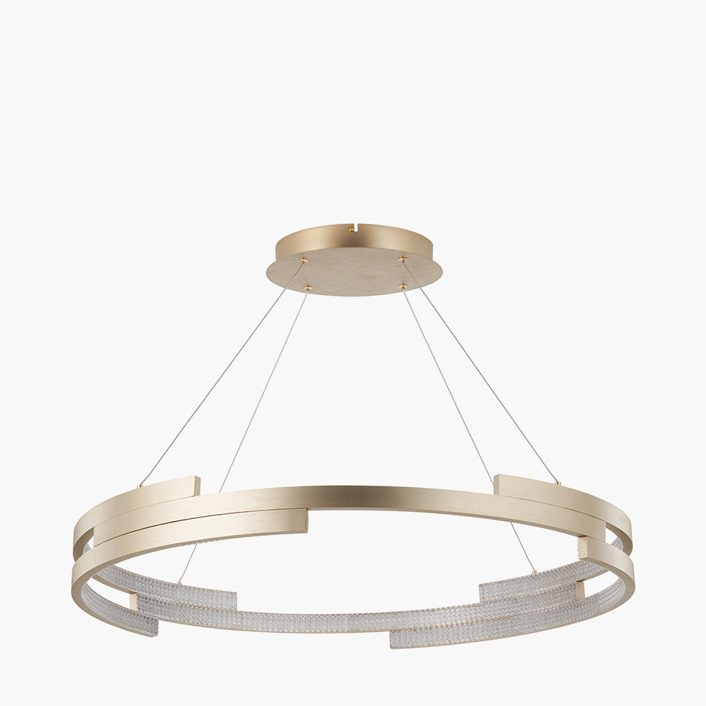 Sienna Gold Metal LED Ring Pendant - 82 cm