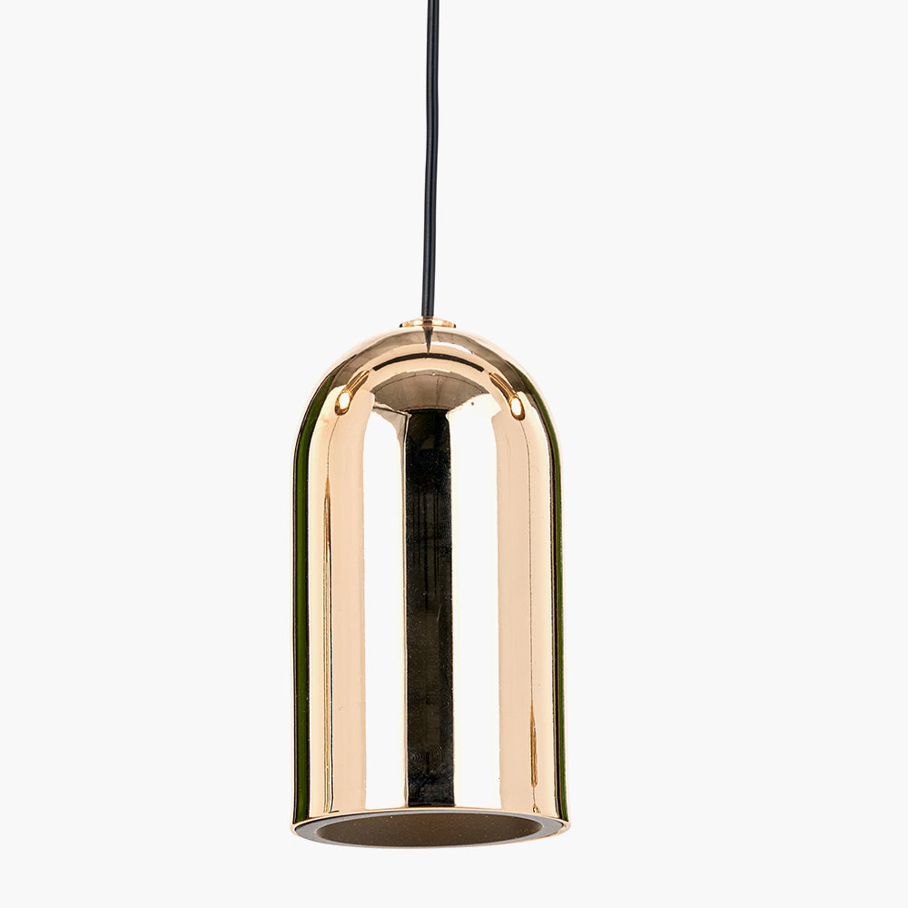 Xena Black and Rose Gold Metal 5 Drop LED Pendant - 81 cm