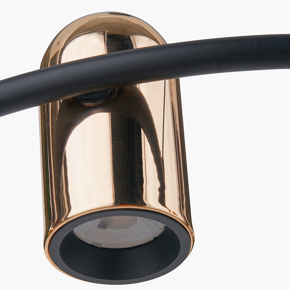 Xena Black and Rose Gold Metal 8 Light LED Pendant - 79 cm