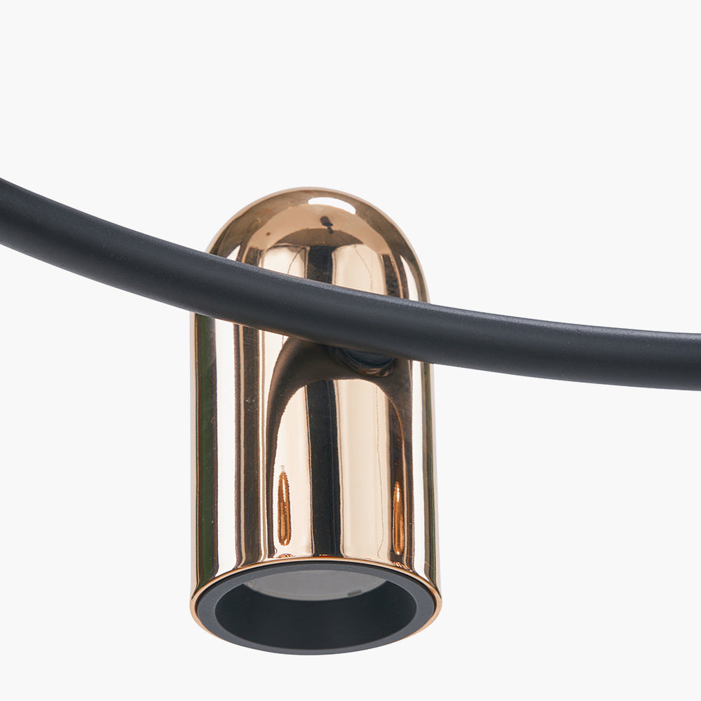 Xena Black and Rose Gold Metal 8 Light LED Pendant - 79 cm