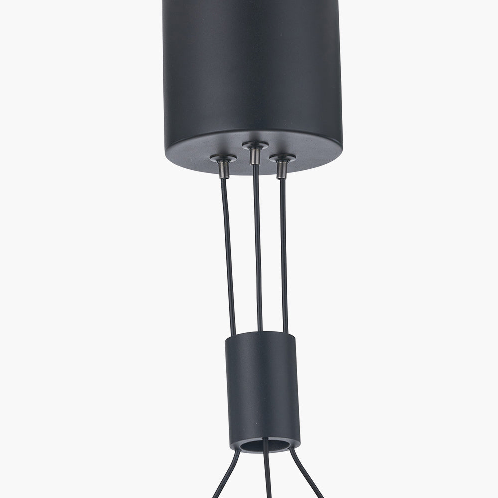 Xena Black and Rose Gold Metal 8 Light LED Pendant - 79 cm