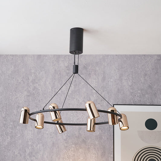Xena Black and Rose Gold Metal 8 Light LED Pendant  79 cm