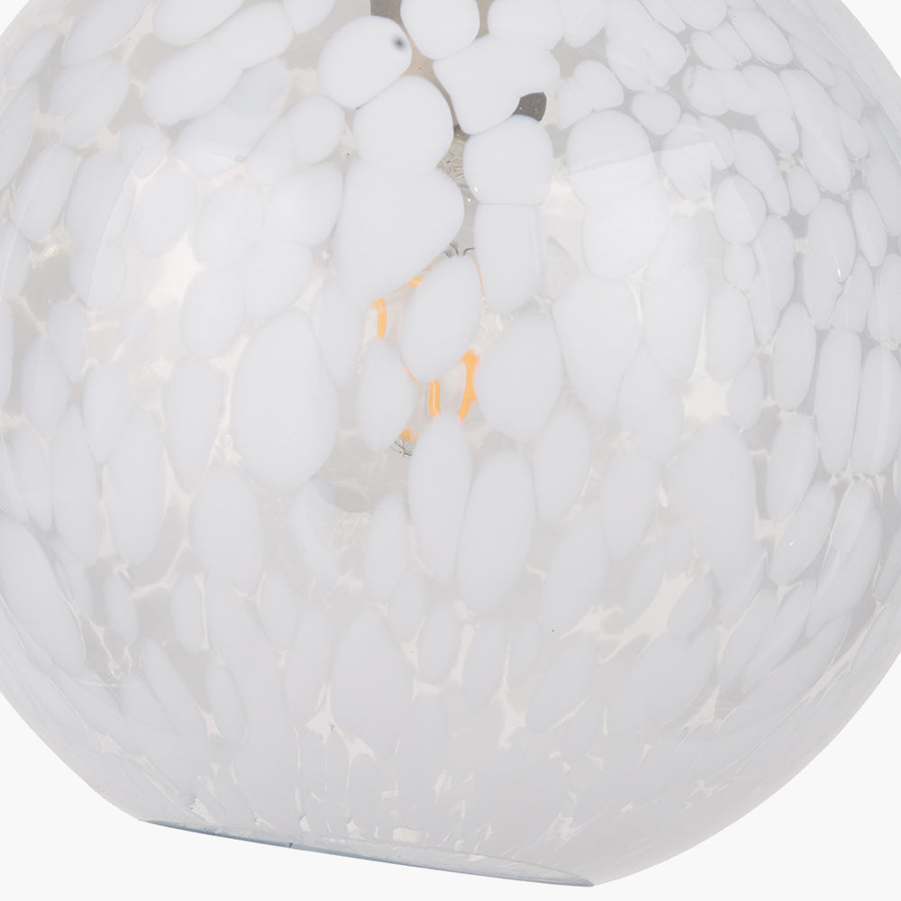 Aurora Speckled White Glass Spherical Ceiling Light Pendant