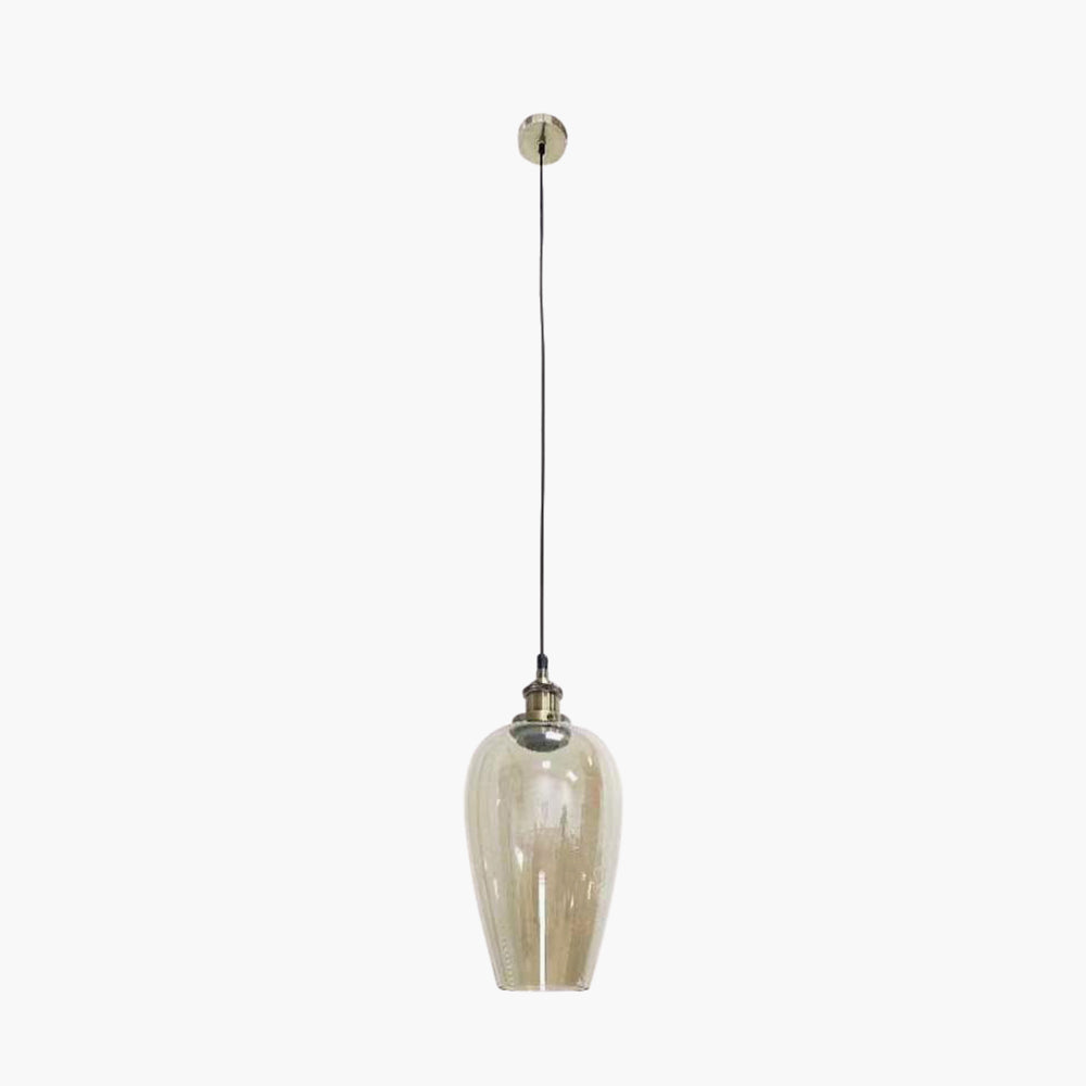 Clio Antique Silver Metal and Lustre Glass Pendant  17 cm