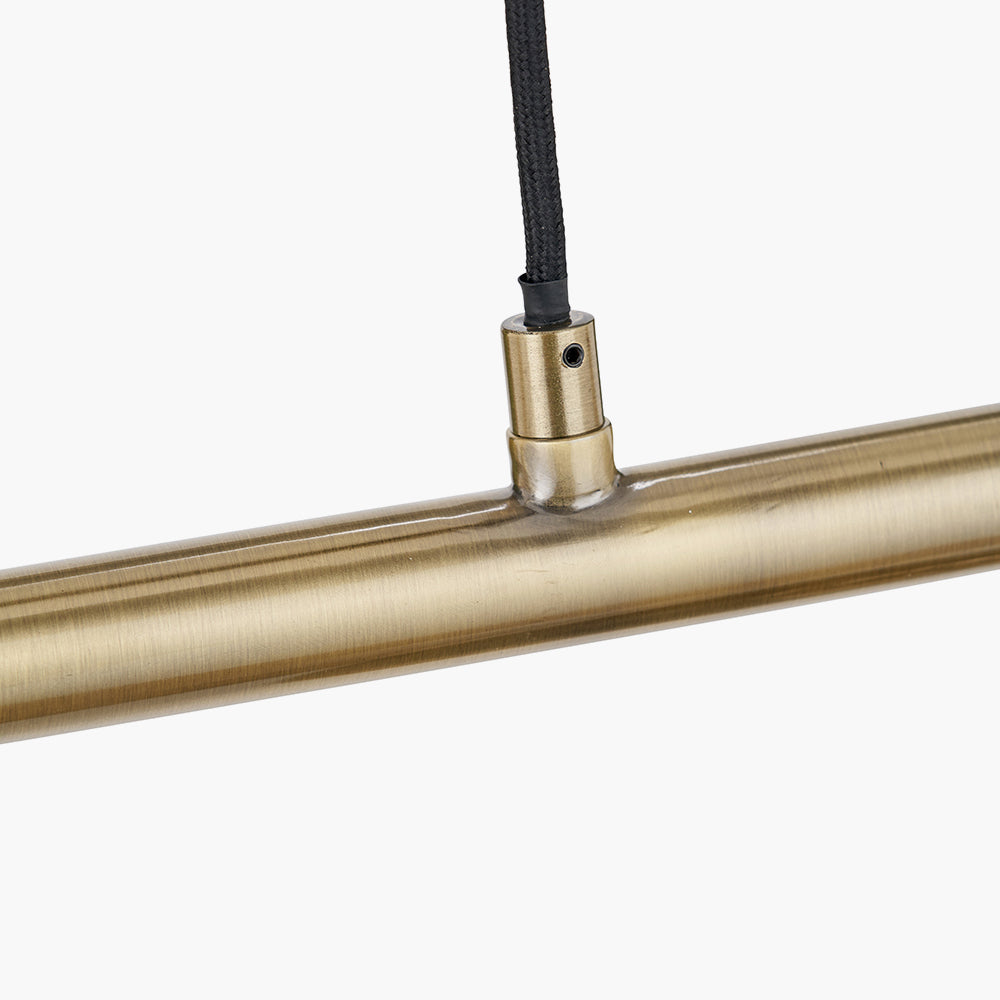 Augusto Black & Gold Task Bar Pendant - 66 cm