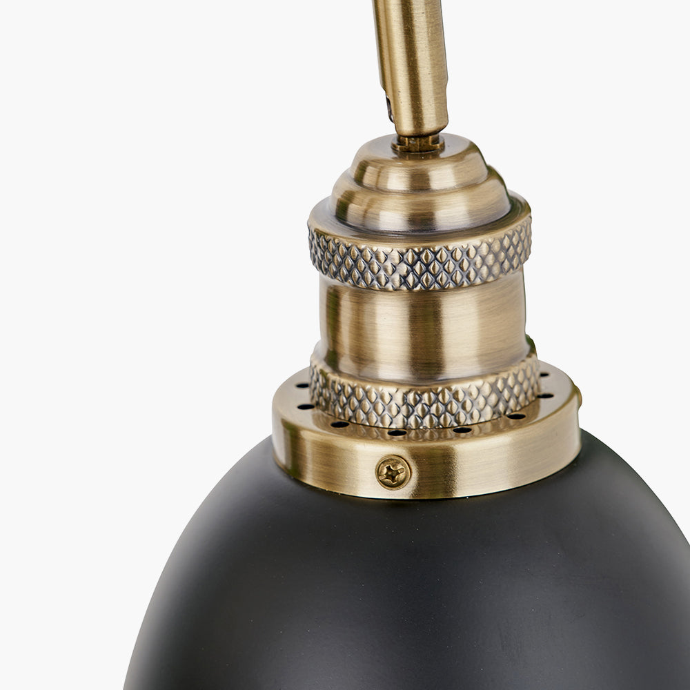 Augusto Black & Gold Task Bar Pendant - 66 cm