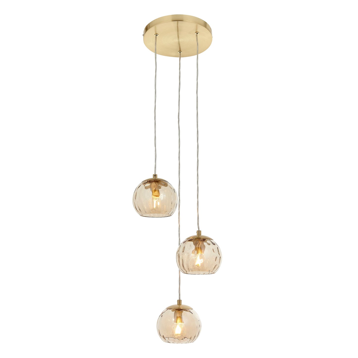 Dimple 3 Pendant Ceiling Light Pendant in Brass