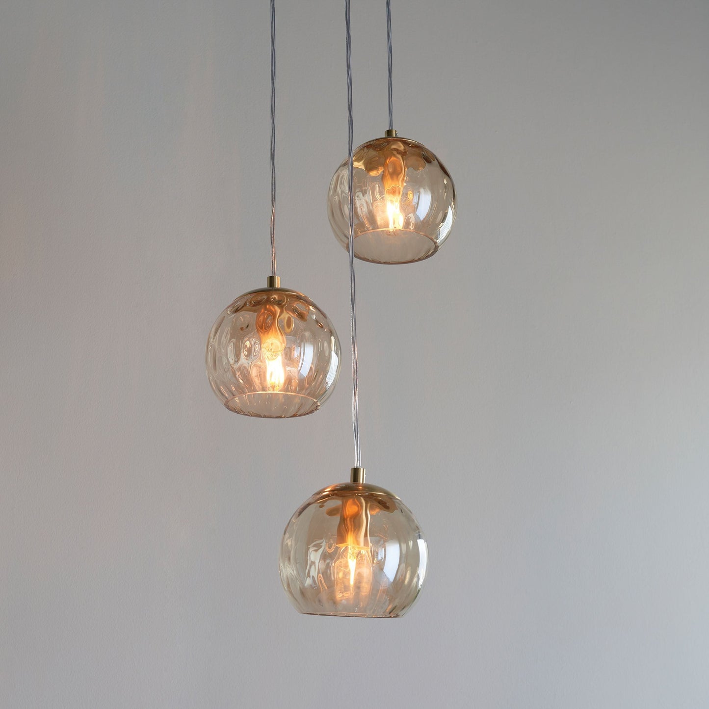 Dimple 3 Pendant Ceiling Light Pendant in Brass